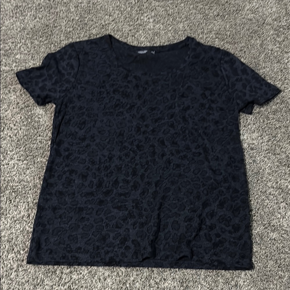 Women's Black Leopard Print Top